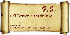 Fürster Stefánia névjegykártya